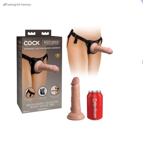 King Cock Strap-On Harness with 6 Inch Cock in Flesh