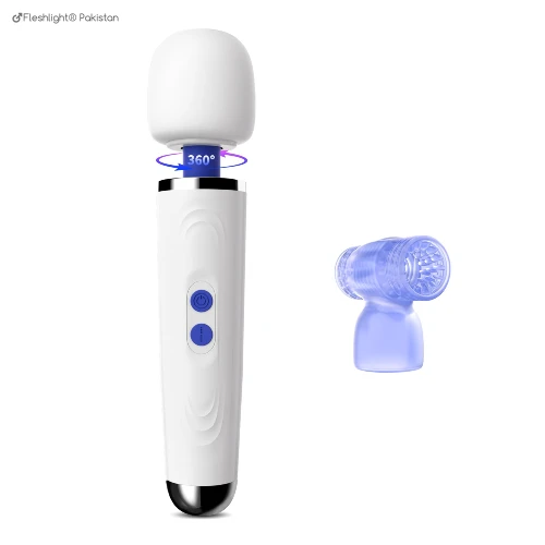 Vibrator Wand Massager With Male Masturbator Attachment Sex Toys